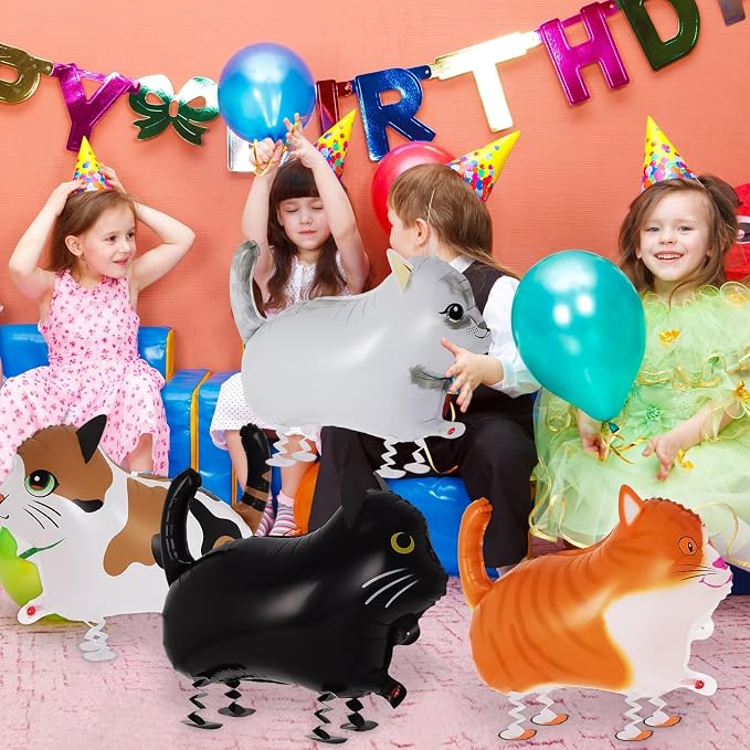 8 Pcs Walking Cat Balloons, Cat Balloons, Walking Animal Foil Mylar Balloon - Image 7