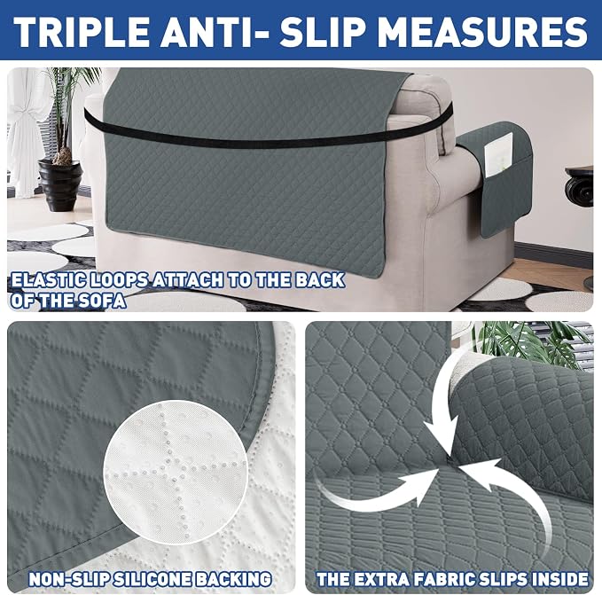 XINEAGE Quilted Chair Sofa Cover Waterproof Chair Covers - Image 4