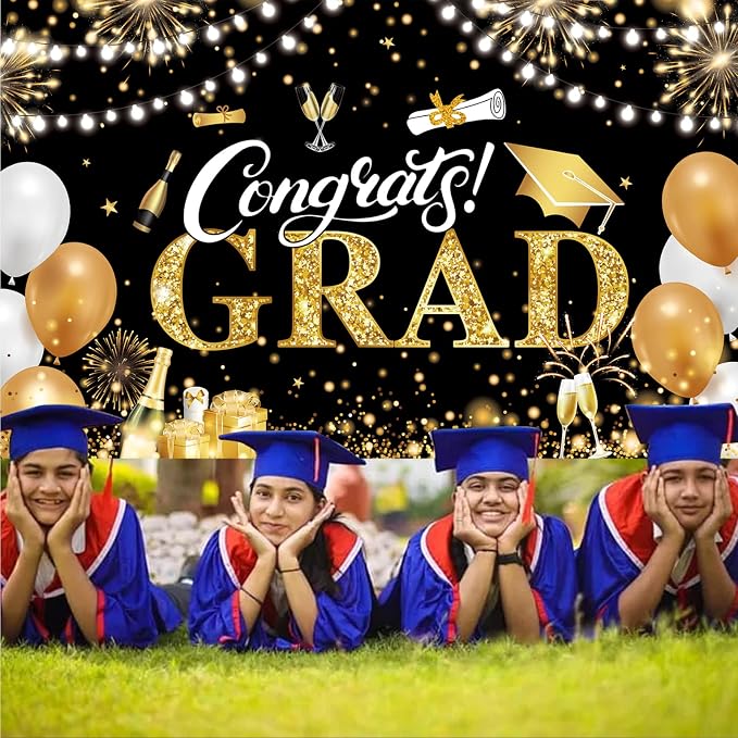 Graduation Banner 2026 Black and Gold - Image 3