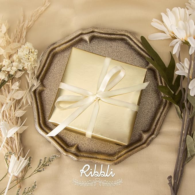 Ribbli Ivory Satin Ribbon, Double Faced Satin 1/4 inch x Continuous 50 Yards - Image 2