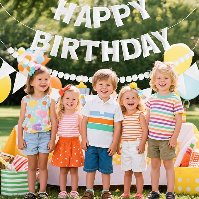 CANREVEL 3 PCS Pre-Strung 3D Happy Birthday Banner Decorations, Happy Birthday - Image 7
