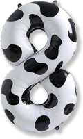 40 Inch Cow Print Number 8 Balloons, Large Foil 8th Birthday Balloon Decorations by Isndare