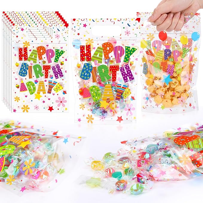Fuutreo 25 Pcs Happy Birthday Bags Birthday Sealing Pouches by Fuutreo