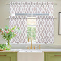 MYSKY HOME Semi Sheer Kitchen Curtains Valance and Tiers Set 36 inch Length | by MYSKYHOME