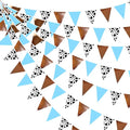 32Ft Cow Party Decorations Blue Brown Western Cowboys Triangle Flag Fabric by pinkblume