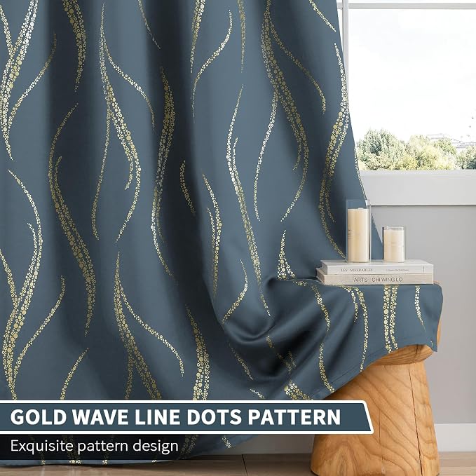 Yakamok Stone Blue Blackout Curtains - Image 6