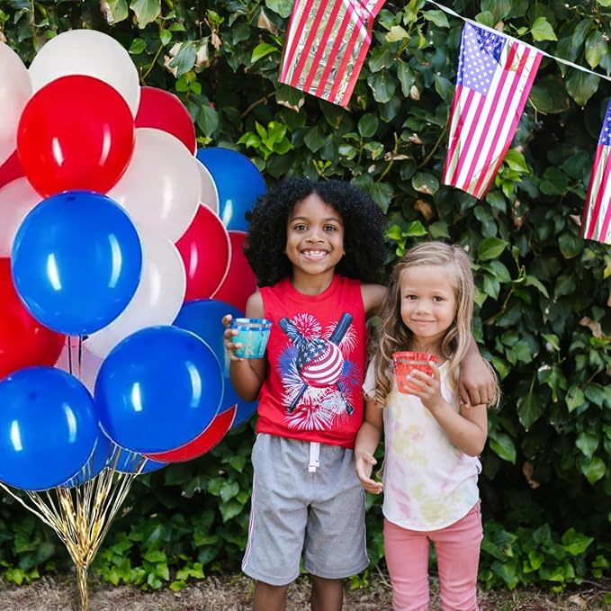 Red White and Blue Latex Balloons 100 Pack - Image 4