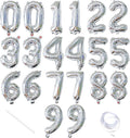 20 Pieces 2 Sets of 16 Inch Silver Number 0-9 Balloons – Foil Mylar Balloons by Tedercle