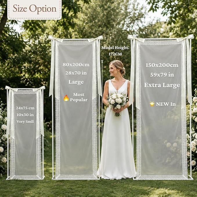Custom Wedding Welcome Sign Banner, Sheer Fabric Hanging Wedding Entrance Decor - Image 9