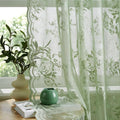 Sage Green Lace Curtains Victorian Floral Sheer Curtains 45 Inch Length by SEEKRIGHTHomeDecor