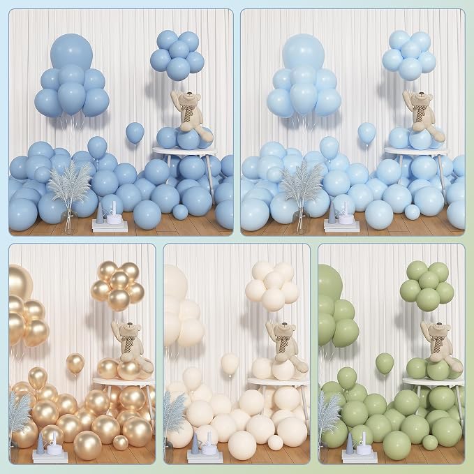 Amandir 153pcs Sage Green and Blue Balloon Garland Arch Kit Different Sizes | - Image 5