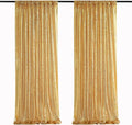Gold Sequin Backdrop Curtain Panels Stage 2 Pieces 2FTx8FT Sheer Gold Curtains by SoarDream