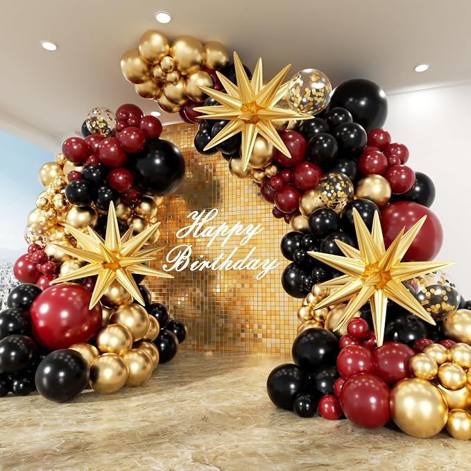 Burgundy Balloon Garland Arch Kit 162Pcs by PTGOLUO