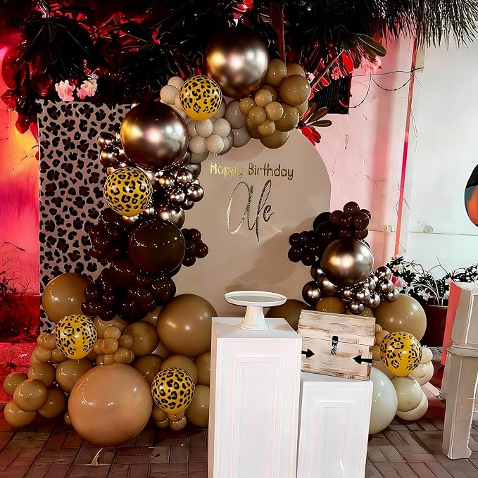 Cheetah Print Balloon, 12 Inch Black Brown and Leopard Gold Confetti Balloon - Image 6