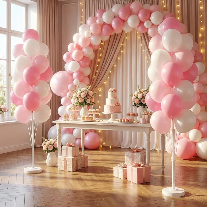 HIINS Baby Pink Chrome Balloon Column Kit Set of 2 - Image 8