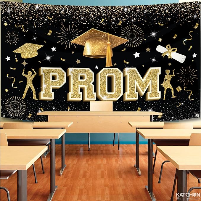 KatchOn Grad Party Prom Decorations 2026 Graduation Party Decorations | Black - Image 5