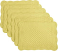 HOMBYS Quilted Placemats Set of 6 Washable-13x18 inches Rectangular Placemats by HOMBYS