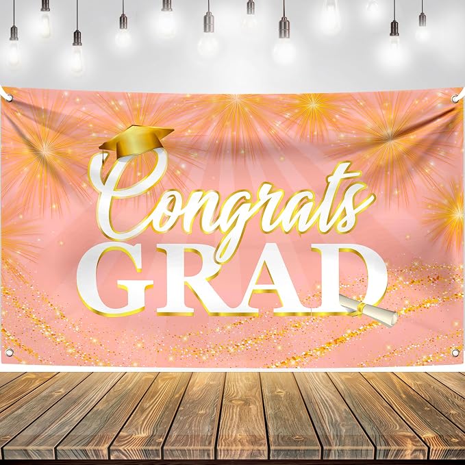 KatchOn Graduation Decorations 2026 Congrats Grad Banner Rose Gold | Graduation - Image 9
