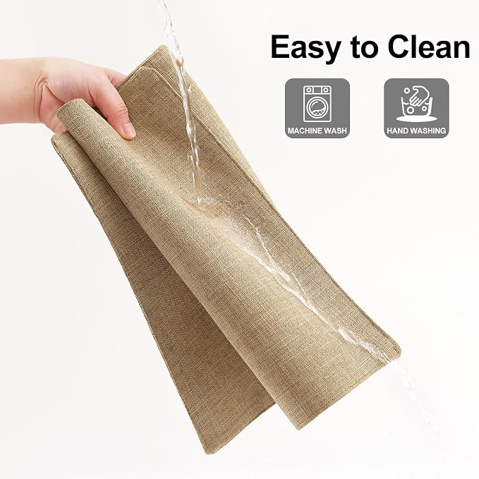 Homaxy Cloths Placemats for Dining Table Set of 6, Flaxen | Heat Resistant - Image 7