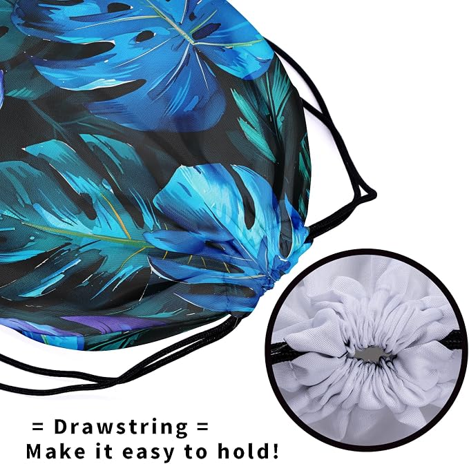 Giwawa Colorful Leaves Gymnastic Grip Bag Abstract Art Palm Leaf Athlete String - Image 5