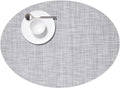 Chilewich Mini Basketweave Placemats, Woven Oval Placemats Set of 4 | Reusable by Chilewich