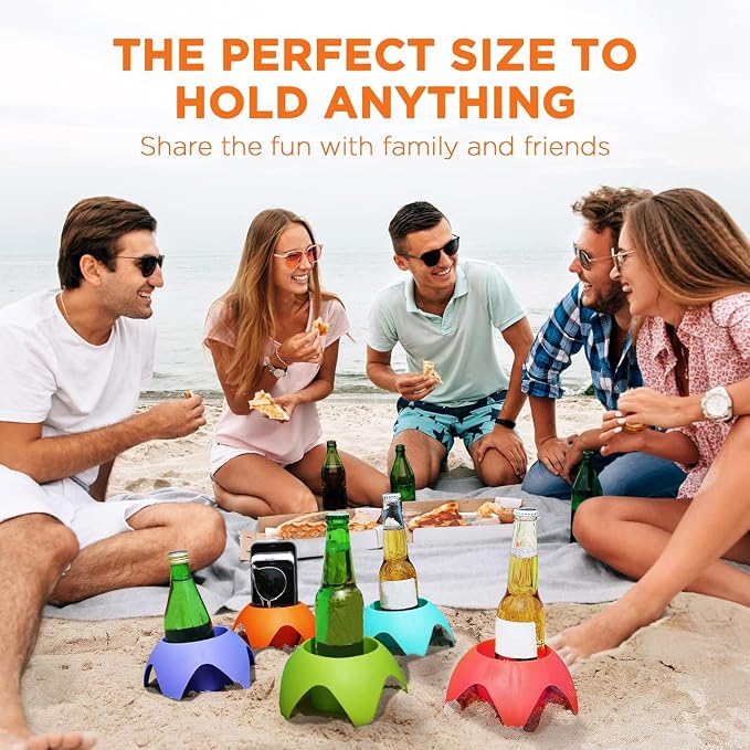 Uarzt 8-Pack Beach Sand Coasters Drink Cup Holders - Image 8