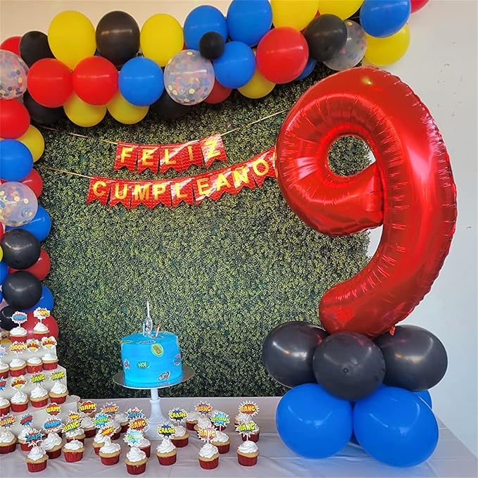 40 Inch Number 9 Balloons for Girls - Image 5