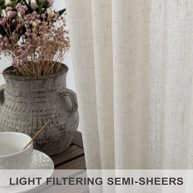 Pitalk Ivory Cream Curtains 86 Inches Long - Image 4