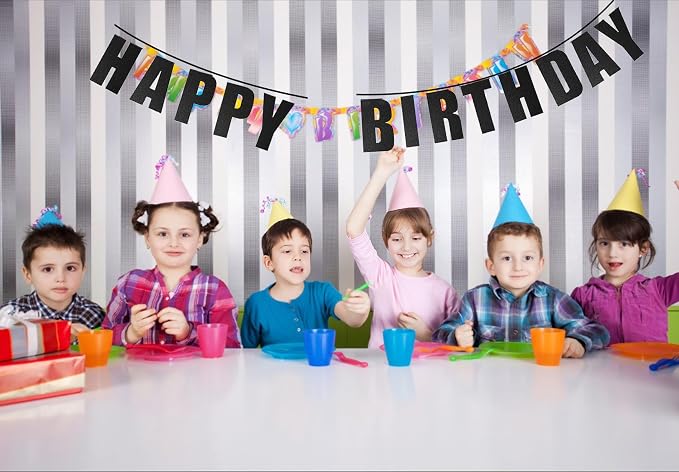 Black Birthday Banner Party Decorations - Image 3