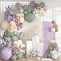 152Pcs Dusty Green Purple Pink Balloons Garland Arch Kit | Different Sizes 18 by OUDDYLIFE