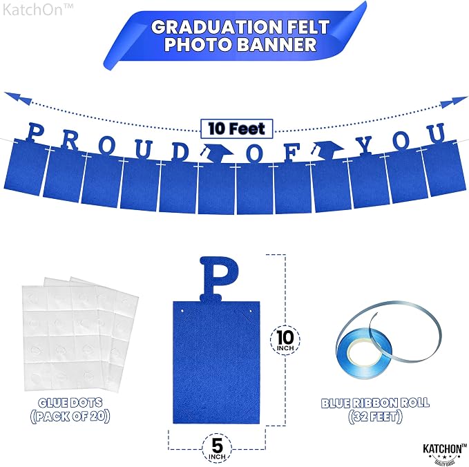 KatchOn Blue Graduation Photo Banner 2026 10 Feet | Proud of You Banner - Image 3