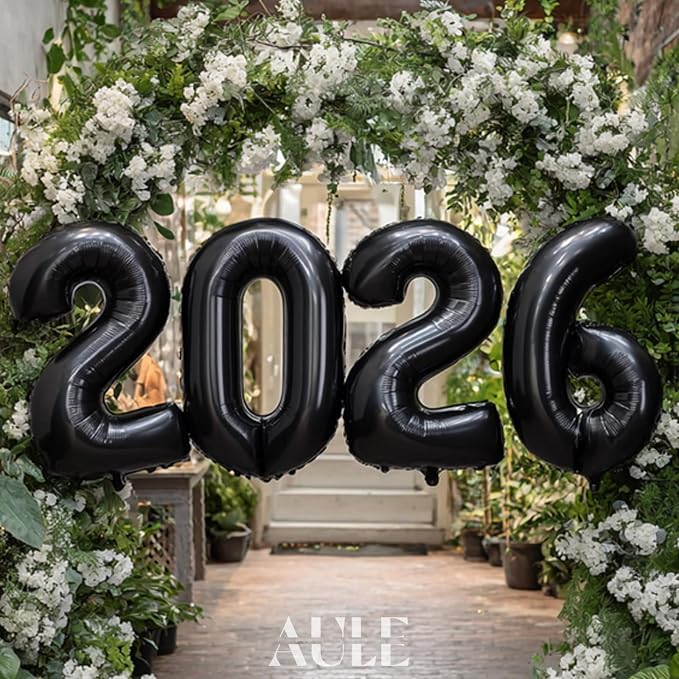 AULE 40 Inch Black Number Balloon 10 Foil 0-9 Birthday Big Numbers | Birthday - Image 5
