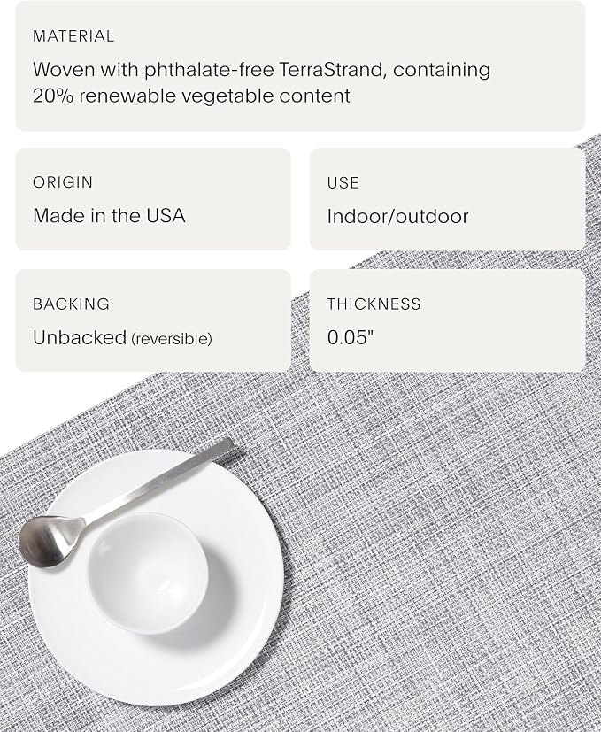 Chilewich Mini Basketweave Placemats, Round Woven Placemats Set of 4 | Reusable - Image 4