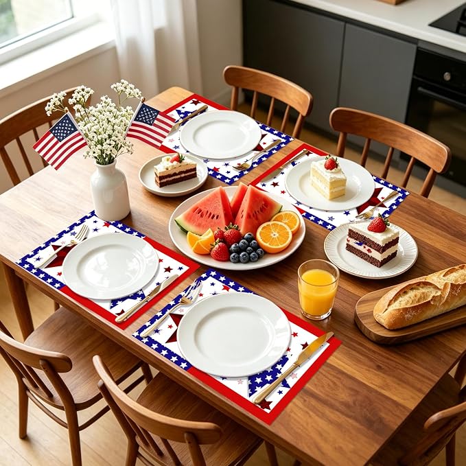 50 Pack Disposable Paper Placemats Patriotic Table Mats - Image 7