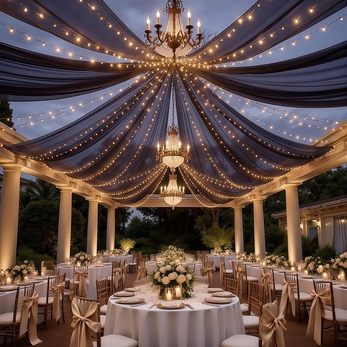 6 Panels Dark Blue Ceiling Curtains - Image 8
