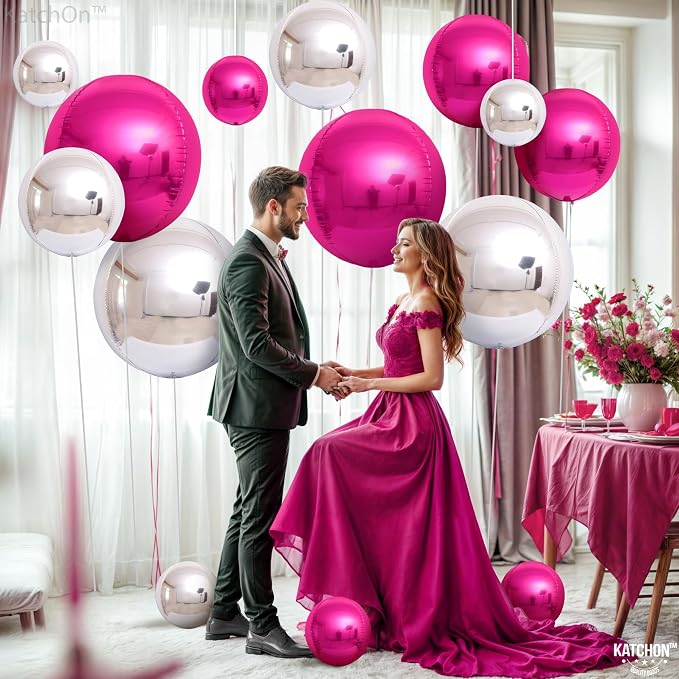 KatchOn Hot Pink and Silver Balloons - Image 2
