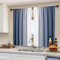 Blue and White Kitchen Curtains 2 Panels by XFLINGBAO