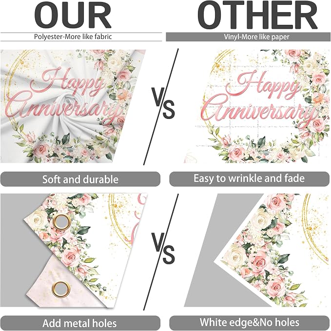Floral Anniversary Backdrop Banner - Image 8