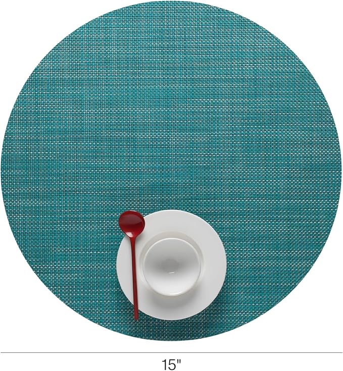 Chilewich Mini Basketweave Placemats, Round Woven Placemats Set of 4 | Reusable - Image 2