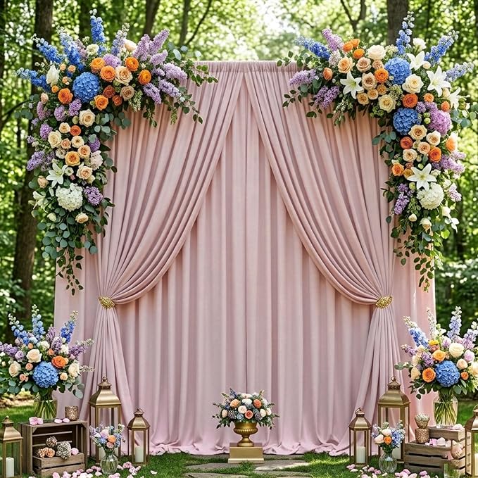 20ftx10ft Wrinkle Free Dusty Pink Backdrop Curtains - Image 5