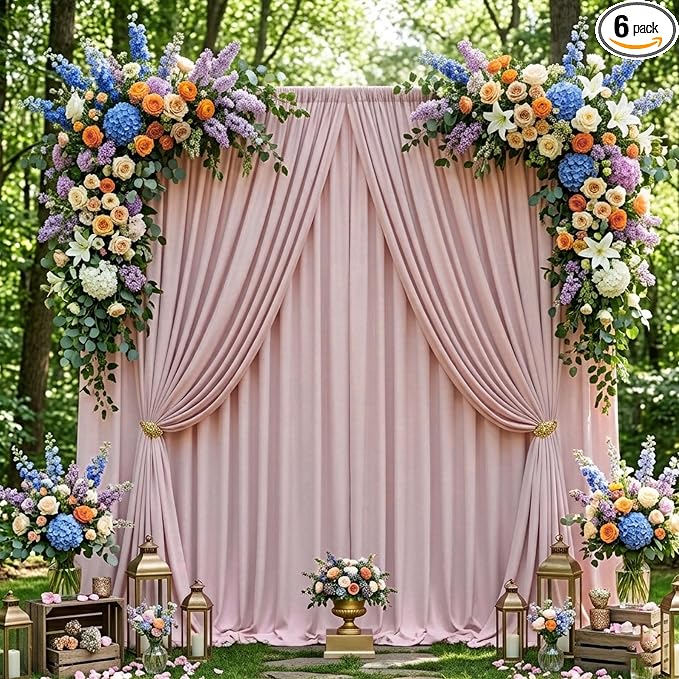30ftx10ft Wrinkle Free Dusty Pink Backdrop Curtains by ENJOYYOURPARTY