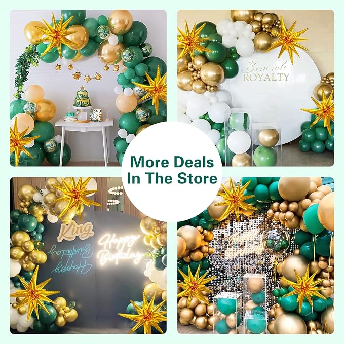 LOOLEY 137Pcs Green and Gold Balloons Garland Arch Kit - Image 2