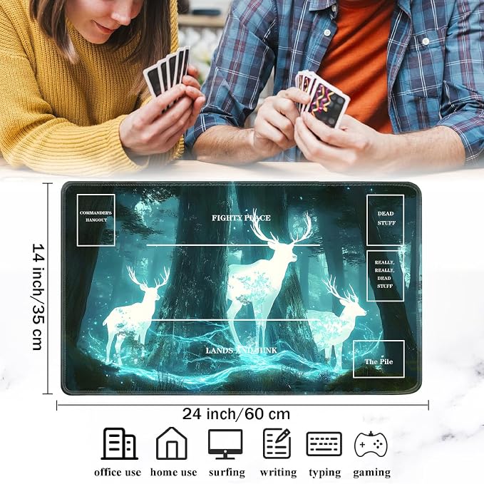 for TCG Playmat with Zones, Non-Slip Rubber Bottom Trading Card Game Mat with - Image 2