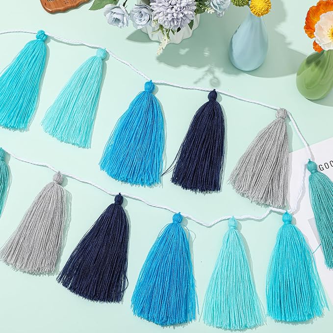 WILLBOND 4 Pcs Rainbow Tassel Garland - Image 7
