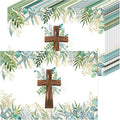 50 Pack Christian Disposable Paper Placemats Cross Eucalyptus Mats by Unknown