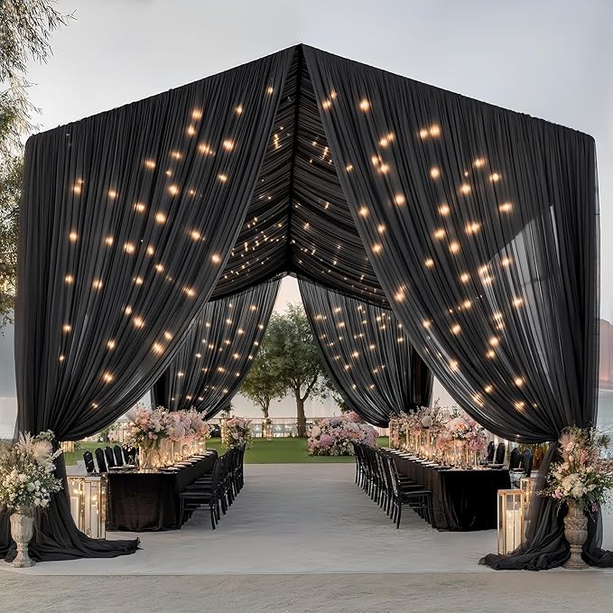 6 Panels Black Ceiling Curtains - Image 7