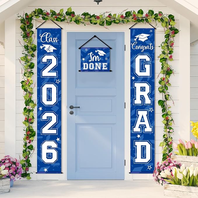 Moukeren 3 Pieces 2026 Graduation Party Decorations Graduation Porch Sign Class - Image 4