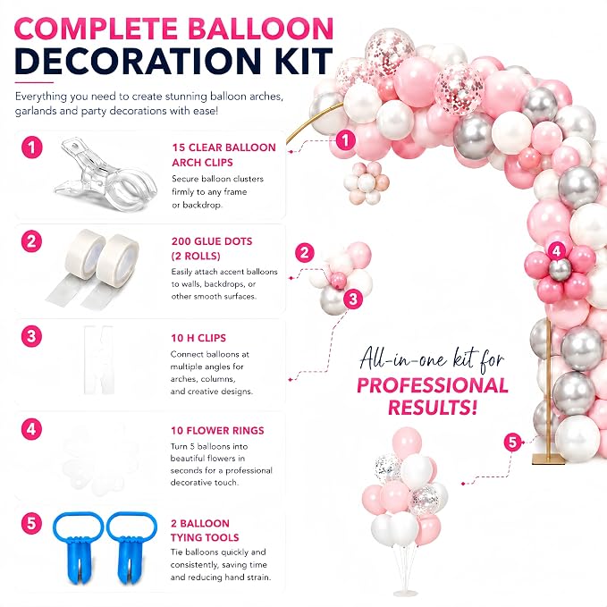 15 Pack Clear Balloon Arch Clips, 3.5-Inch Heavy Duty Backdrop Clips | Includes - Image 5