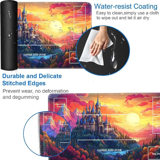 for TCG Playmat with Zones, Non-Slip Rubber Bottom Trading Card Game Mat with - Image 3