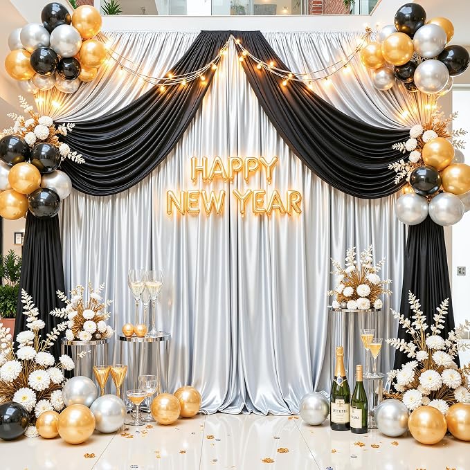 20x10ft Silver Glitter Backdrop Curtain - Image 8